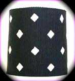 200ac013 2" (3 YDS)  Acetate Navy/Creme Diamond Shape